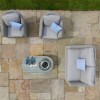 Maze Rattan Garden Furniture Oxford 2 Seat Sofa Set with Firepit Coffee Table