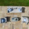 Maze Rattan Garden Furniture Oxford 3 Seat Sofa Set with Firepit Coffee Table