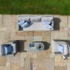 Maze Rattan Garden Furniture Oxford 3 Seat Sofa Set with Firepit Coffee Table