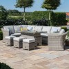 Maze Rattan Garden Furniture Oxford Deluxe Large Corner Dining Set with Rising Table and Armchair