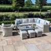 Maze Rattan Garden Furniture Oxford Deluxe Large Corner Dining Set with Rising Table and Armchair