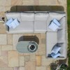 Maze Rattan Garden Furniture Oxford Large Corner Sofa Set with Fire Pit