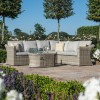 Maze Rattan Garden Furniture Oxford Large Corner Sofa Set with Fire Pit