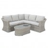 Maze Rattan Garden Furniture Oxford Small Corner Sofa Set with Fire Pit Table