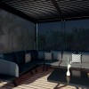 Maze Lounge Outdoor Furniture Grey 3m Square Aluminium Pergola with 4 Drop Sides