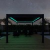 Maze Lounge Outdoor Furniture Grey 3m Square Aluminium Pergola with 4 Drop Sides