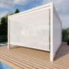Maze Lounge Outdoor Furniture White 3m Square Aluminium Pergola with 4 Drop Sides