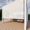 Maze Lounge Outdoor Furniture White 3m Square Aluminium Pergola with 4 Drop Sides