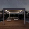 Maze Lounge Outdoor Furniture White 3mx4m Rectangular Aluminium Pergola with 4 Drop Sides