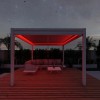 Maze Lounge Outdoor Furniture White 3m Square Aluminium Pergola with 4 Drop Sides