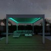 Maze Lounge Outdoor Furniture White 3mx4m Rectangular Aluminium Pergola with 4 Drop Sides