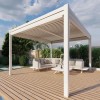 Maze Lounge Outdoor Furniture White 3m Square Aluminium Pergola with 4 Drop Sides