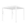 Maze Lounge Outdoor Furniture White 3m Square Aluminium Pergola with 4 Drop Sides