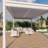 Maze Lounge Outdoor Furniture White 3mx4m Rectangular Aluminium Pergola with 4 Drop Sides