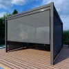 Maze Lounge Outdoor Furniture Grey 3m Square Aluminium Pergola with 4 Drop Sides