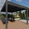 Maze Lounge Outdoor Furniture Grey 3mx4m Rectangular Aluminium Pergola with 4 Drop Sides