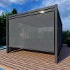 Maze Lounge Outdoor Furniture Grey 3mx4m Rectangular Aluminium Pergola with 4 Drop Sides