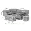 Maze Rattan Garden Furniture Santorini Grey Rectangular Corner Dining Set with Rising Table