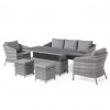 Maze Rattan Garden Furniture Santorini 3 Seat Sofa Dining Set with Rising Table
