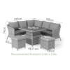 Maze Rattan Garden Furniture Santorini Grey Square Corner Dining Set with Rising Table