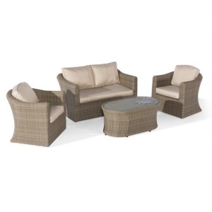Maze Rattan Garden Furniture Winchester 2 Seat Sofa Set with Firepit Coffee Table Maze Rattan Garden Furniture Winchester 2 Seat Sofa Set with Firepit Coffee Table