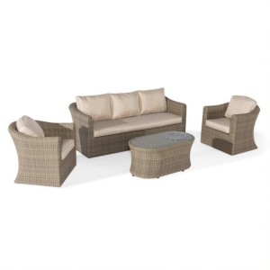 Maze Rattan Garden Furniture Winchester 3 Seat Sofa Set with Firepit Coffee Table Maze Rattan Garden Furniture Winchester 3 Seat Sofa Set with Firepit Coffee Table