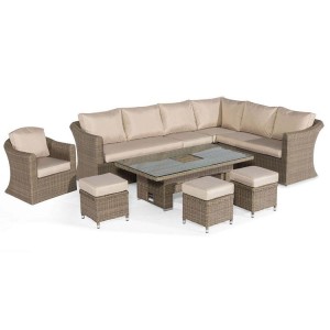 Maze Rattan Garden Furniture Winchester Deluxe Large Corner Dining Set with Ice Bucket Rising Table and Armchair Maze Rattan Garden Furniture Winchester Deluxe Large Corner Dining Set with Ice Bucket Rising Table and Armchair