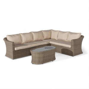 Maze Rattan Garden Furniture Winchester Large Corner Sofa Set with Fire Pit Maze Rattan Garden Furniture Winchester Large Corner Sofa Set with Fire Pit