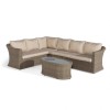 Maze Rattan Garden Furniture Winchester Large Corner Sofa Set with Fire Pit