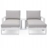 Maze Lounge Outdoor Fabric Amalfi White Double Sunlounger with Side Table  