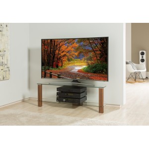 Alphason Furniture Century Walnut Glass Shelf TV Stand Alphason Furniture Century Walnut Glass Shelf TV Stand