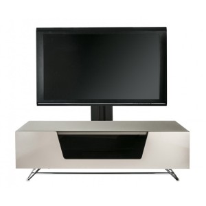 Alphason Furniture Chromium Ivory High Gloss TV Cabinet Alphason Furniture Chromium Ivory High Gloss TV Cabinet