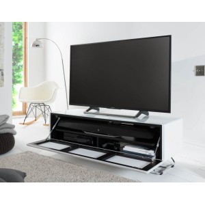 Alphason Furniture Chromium Concept White TV Stand with Speaker Mesh Front Alphason Furniture Chromium Concept White TV Stand with Speaker Mesh Front