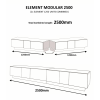 Alphason Furniture Element Modular White Glass Top TV Stand