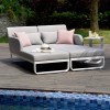 Maze Lounge Outdoor Fabric Unity Lead Chine Double Sunlounger