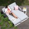 Maze Lounge Outdoor Fabric Unity Lead Chine Double Sunlounger   