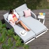 Maze Lounge Outdoor Fabric Unity Lead Chine Double Sunlounger