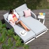 Maze Lounge Outdoor Fabric Unity Lead Chine Double Sunlounger