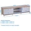 Alphason Furniture Chaplin White and Light Oak TV Cabinet