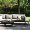 Maze Lounge Outdoor Fabric Cove Taupe Large Corner Sofa Group