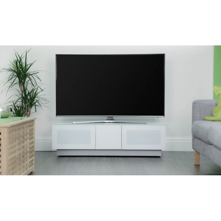 Alphason Furniture Element Modular Glass Top White TV Stand