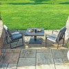 Maze Lounge Outdoor Furniture Amalfi Grey 3 Piece Bistro Set with Rising Table