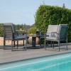 Maze Lounge Outdoor Amalfi Aluminium Grey 4 Seat Square Dining Set with Rising Table