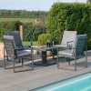 Maze Lounge Outdoor Amalfi Aluminium Grey 4 Seat Square Dining Set with Rising Table