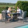 Maze Lounge Outdoor Amalfi Aluminium Grey 4 Seat Square Dining Set with Rising Table