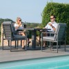 Maze Lounge Outdoor Amalfi Aluminium Grey 4 Seat Square Dining Set with Rising Table