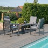 Maze Lounge Outdoor Amalfi Aluminium Grey 4 Seat Square Dining Set with Rising Table