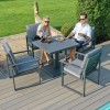 Maze Lounge Outdoor Amalfi Aluminium Grey 4 Seat Square Dining Set with Rising Table