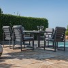 Maze Lounge Outdoor Furniture Amalfi Grey 6 Seat Rectangular Dining Set with Rising Table