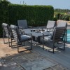 Maze Lounge Outdoor Furniture Amalfi Grey 6 Seat Rectangular Dining Set with Rising Table